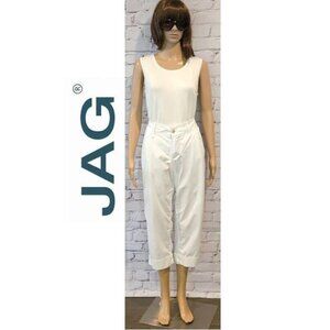 JAG JEANS, White slim fit cotton blend capri pants